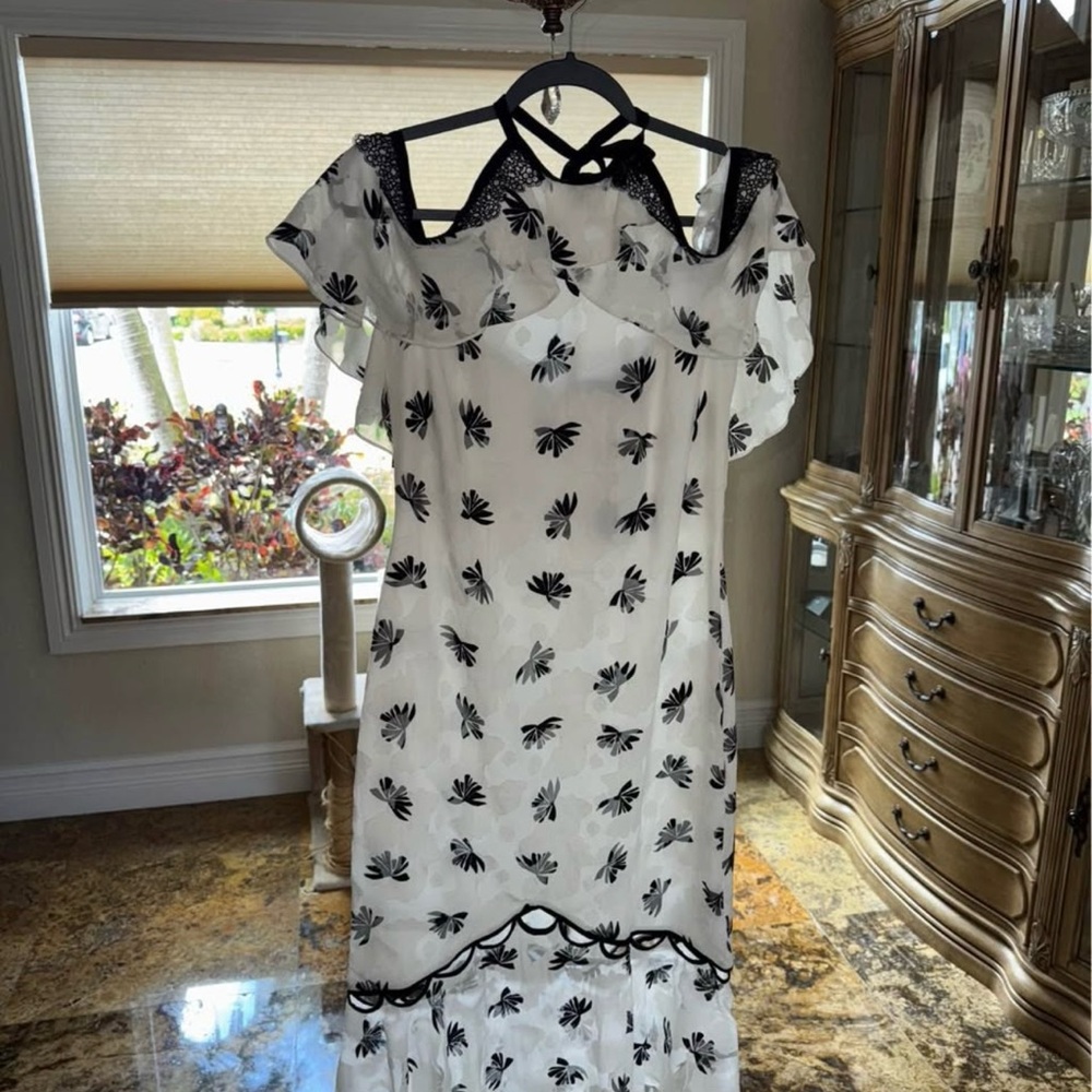Sachin + Babi Black and White Asymmetrical Sheath Dress
